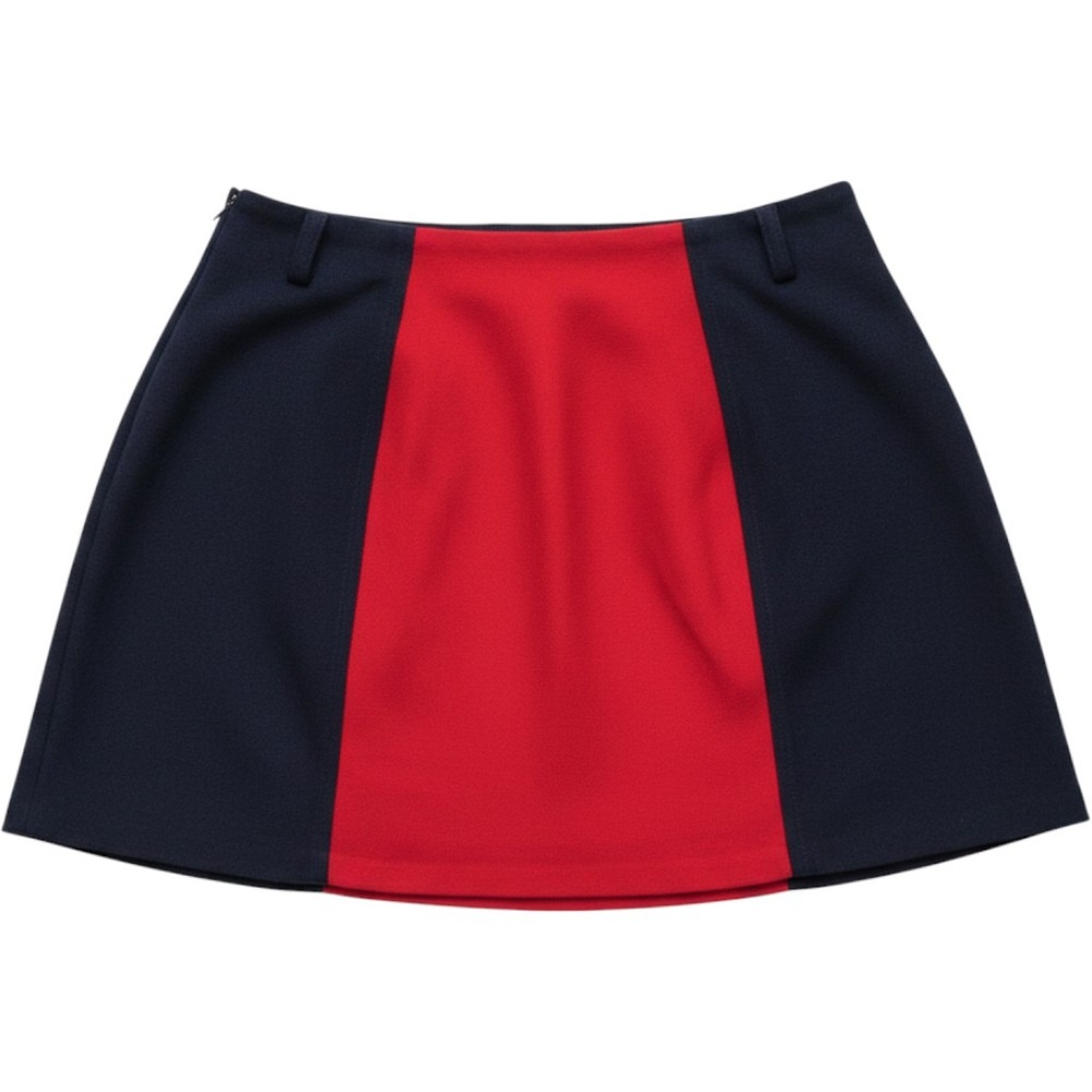 Express Wool Mini Skirt Womens 7/8 Multi Color Excellent Colorblock Vintage